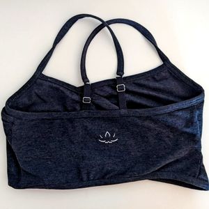 Beyond Yoga At Your Leisure Bra in Darkest Night Spacedye